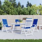 Perne scaun spătar înalt 4 buc albastru regal, țesătură Oxford GartenMobel Dekor