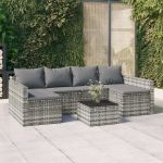Set mobilier de grădină cu perne, 2 piese, gri, poliratan GartenMobel Dekor