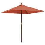Umbrelă de grădină cu stâlp din lemn, cărămiziu, 198x198x231 cm GartenMobel Dekor