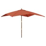 Umbrelă de grădină stâlp din lemn, cărămiziu, 300x300x273 cm GartenMobel Dekor