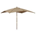 Umbrelă de grădină stâlp din lemn, taupe, 300x300x273 cm GartenMobel Dekor