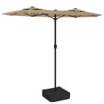 Umbrelă de soare cu două capete, gri taupe, 316x240 cm GartenMobel Dekor