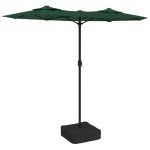 Umbrelă de soare cu două capete cu LED-uri, verde, 316x240 cm GartenMobel Dekor