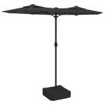 Umbrelă de soare cu două capete cu LED-uri antracit, 316x240 cm GartenMobel Dekor