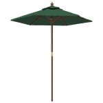 Umbrelă de soare de grădină stâlp din lemn, verde, 196x231 cm GartenMobel Dekor