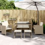 Set mobilier pentru grădină, 6 piese, cu perne, bej, poliratan GartenMobel Dekor