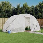 Seră cu cadru din oțel, alb, 10 m², 5x2x2,3 m GartenMobel Dekor