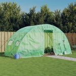 Seră cu cadru din oțel, verde, 10 m², 5x2x2,3 m GartenMobel Dekor