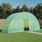 Seră cu cadru din oțel, verde, 12 m², 6x2x2,85 m GartenMobel Dekor
