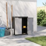 Dulap depozitare de exterior, gri și negru, 65x37x85 cm, PP GartenMobel Dekor