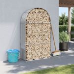 Suport de bușteni, gri deschis, 120x45x210 cm, oțel galvanizat GartenMobel Dekor