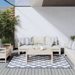 Covor de exterior, bleumarin/alb, 100x200 cm, design reversibil GartenMobel Dekor
