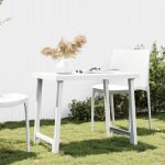 Masă pentru camping, alb, 79x56x64 cm, PP aspect lemn GartenMobel Dekor