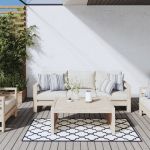 Covor de exterior, bleumarin/alb, 80x150 cm, design reversibil GartenMobel Dekor
