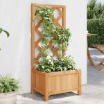 Jardinieră cu spalier, maro, lemn masiv de brad GartenMobel Dekor