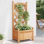 Jardinieră cu spalier, maro, lemn masiv de brad GartenMobel Dekor