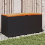 Ladă depozitare grădină negru 110x50x54cm lemn acacia/poliratan GartenMobel Dekor