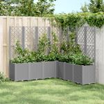 Jardinieră de grădină cu spalier gri deschis 160x160x140 cm PP GartenMobel Dekor