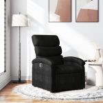Fotoliu rabatabil, negru, material textil GartenMobel Dekor