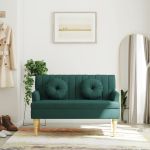 Banchetă cu perne, verde închis, 113x64,5x75,5 cm, textil GartenMobel Dekor