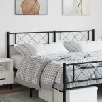 Tăblie de pat metalică, negru, 193 cm GartenMobel Dekor