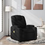 Fotoliu de masaj rabatabil, negru, material textil GartenMobel Dekor