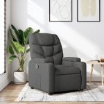 Fotoliu rabatabil, gri închis, material textil GartenMobel Dekor