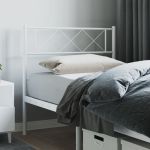 Tăblie de pat metalică, alb, 80 cm GartenMobel Dekor