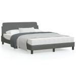 Cadru de pat cu tăblie, gri închis, 120x200 cm, textil GartenMobel Dekor