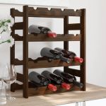 Suport sticle de vin, 16 sticle, maro, lemn masiv de pin GartenMobel Dekor