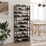 Suport sticle de vin, 77 sticle, gri, lemn masiv de pin GartenMobel Dekor