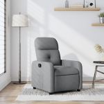 Fotoliu rabatabil, gri deschis, material textil GartenMobel Dekor