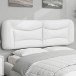 Pernă pentru tăblie pat, alb, 160 cm, piele artificială GartenMobel Dekor