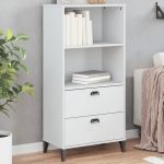 Bibliotecă „VIKEN”, alb, 60x35x123 cm, lemn masiv de pin GartenMobel Dekor
