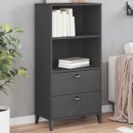 Bibliotecă „VIKEN”, gri antracit, 60x35x123 cm, lemn masiv pin GartenMobel Dekor