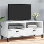Dulap TV „VIKEN”, alb, lemn masiv de pin GartenMobel Dekor