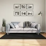 Covor HUARTE, fir scurt, moale și lavabil, negru, 120x170 cm GartenMobel Dekor