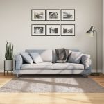 Covor pufos "PAMPLONA" cu fire înalte, bej modern, 160x160 cm GartenMobel Dekor