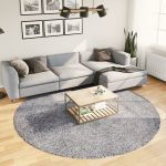 Covor pufos cu fire înalte, albastru modern, Ø 240 cm GartenMobel Dekor