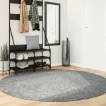 Covor pufos cu fire înalte, verde modern, Ø 200 cm GartenMobel Dekor