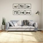 Covor pufos cu fire înalte, auriu modern, 200x200 cm GartenMobel Dekor