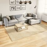 Covor pufos cu fire înalte, auriu modern, 200x280 cm GartenMobel Dekor