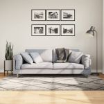 Covor pufos cu fire înalte, bej și antracit modern, 140x200 cm GartenMobel Dekor