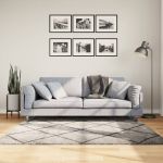 Covor pufos cu fire înalte, bej și antracit modern, 160x160 cm GartenMobel Dekor