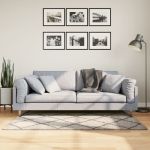 Covor pufos cu fire înalte, bej și antracit modern, 80x150 cm GartenMobel Dekor