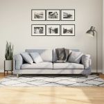 Covor pufos cu fire înalte, crem și negru modern, 100x200 cm GartenMobel Dekor