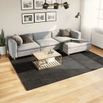 Covor ISTAN, cu fire înalte, aspect lucios, antracit, 200x280cm GartenMobel Dekor