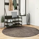 Covor ISTAN, cu fire înalte, aspect lucios, gri, Ø 160 cm GartenMobel Dekor