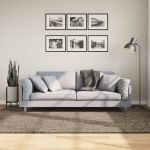 Covor ISTAN, cu fire înalte, aspect lucios, gri, 160x230 cm GartenMobel Dekor