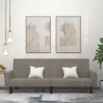 Canapea extensibilă cu 2 locuri, gri deschis, catifea GartenMobel Dekor